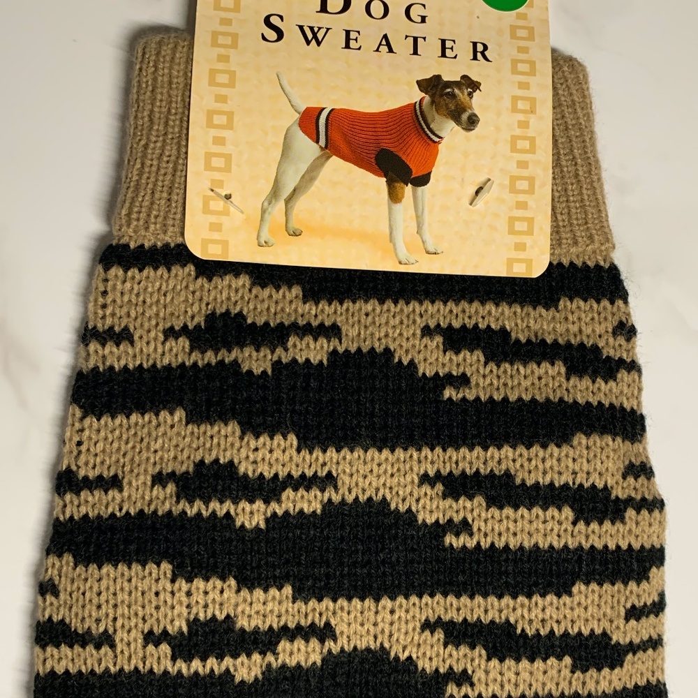 Dog Sweater • Black & Tan design • NWT